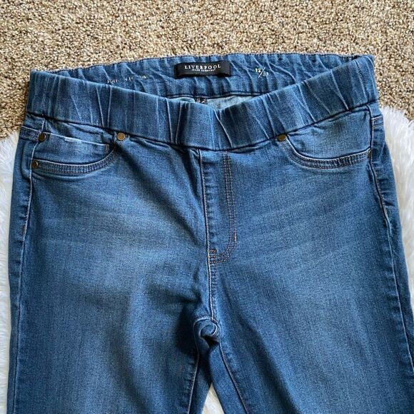 Liverpool Pull On Jeans Womens Size 12 Elastic Waist Stretch - Picture 3 of 9